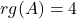 rg(A) = 4