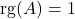 \operatorname{rg}(A) = 1