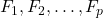 F_1, F_2, \ldots, F_p