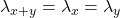 \lambda_{x+y} = \lambda_x = \lambda_y