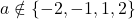 a \notin \{-2, -1, 1, 2\}