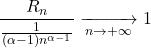 \[\frac{R_n}{\frac{1}{(\alpha-1) n^{\alpha-1}}} \xrightarrow[n \to +\infty]{} 1\]